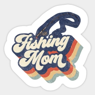 Retro Fishing Mom Mother's Day Sticker